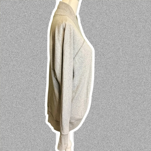 PINK Victoria’s Secret Heathered Gray Terry Cotton Long Sleeve Curved Cardigan - Picture 10 of 14